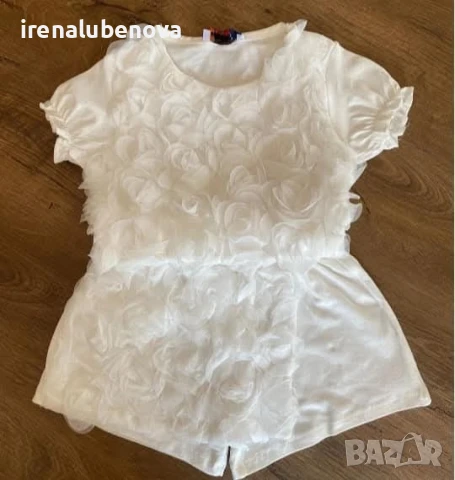 Страхотен официален комплект момиче в бяло