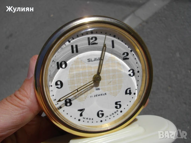 КОЛЕКЦИОНЕРСКИ БУДИЛНИК СЛАВА SLAVA КАТО НОВ , снимка 4 - Антикварни и старинни предмети - 51375371