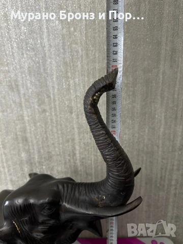 Голям Бронзов Слон - 12 кг (Височина 60 см / Дължина 40, снимка 3 - Антикварни и старинни предмети - 53464197