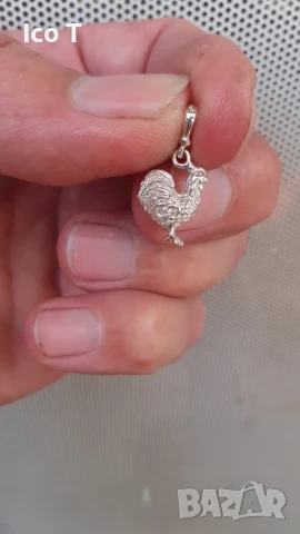 малка сребърно петле , снимка 2 - Колиета, медальони, синджири - 50986052
