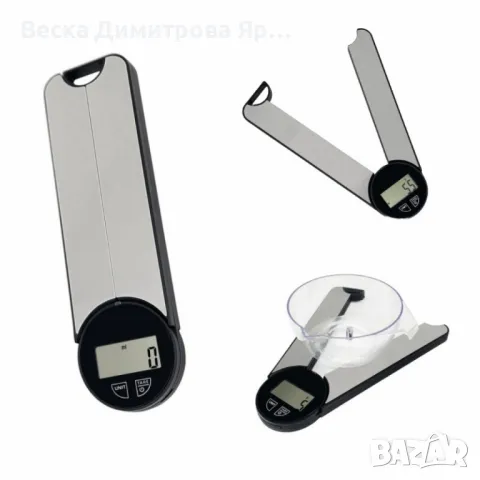 Кухненска везна сгъваема Rosberg, 5 кг., батерия CR2032 LCD екран, S/s, снимка 2 - Други - 50212608