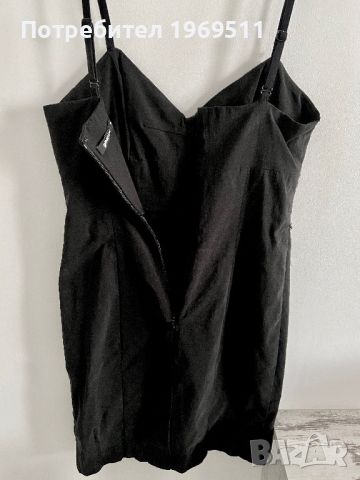Къса черна рокля с камъчета, снимка 6 - Рокли - 45207645