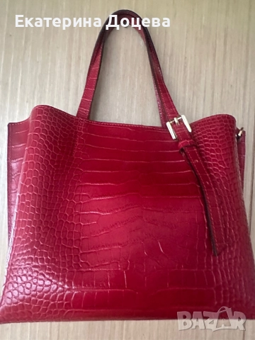Чанта тип крокодилска кожа, снимка 3 - Чанти - 51692801