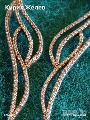 Флорално изящество висящи сребърни обеци с Планински кристал фешън АРТ БИЖУ 52638, снимка 2 - Обеци - 52961409