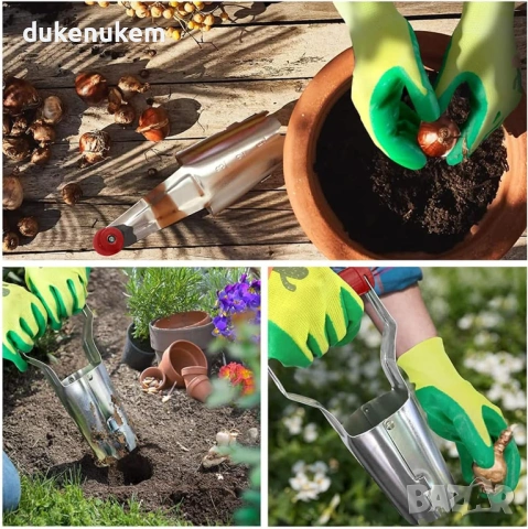 Ръчен уред за засаждане на луковици с дълбочинни маркери, снимка 7 - Градински инструменти - 53291135