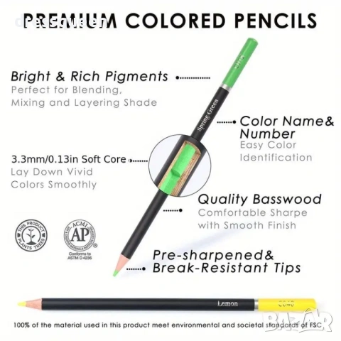 4823 Професионален комплект арт моливи за скициране – 72 прецизни цвята в луксозна метална кутия, снимка 6 - Ученически пособия, канцеларски материали - 53727514