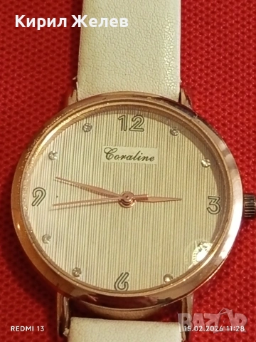 Boraline дамски часовник с кожена каишка много красив стилен дизайн 50674, снимка 7 - Дамски - 53482207