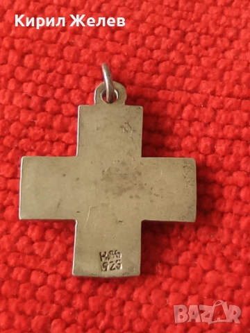 Старо сребърно кръстче 49569, снимка 2 - Колиета, медальони, синджири - 52358690