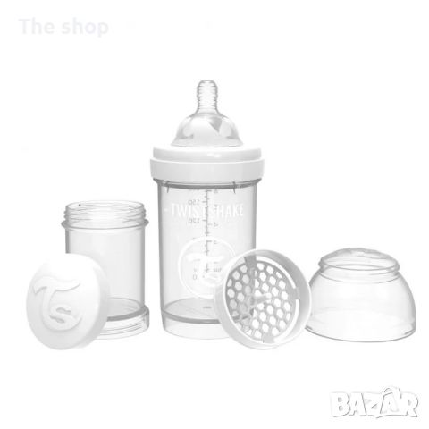 Шише за бебета против колики Twistshake 260 мл. бяло (004), снимка 1 - Прибори, съдове, шишета и биберони - 46085497