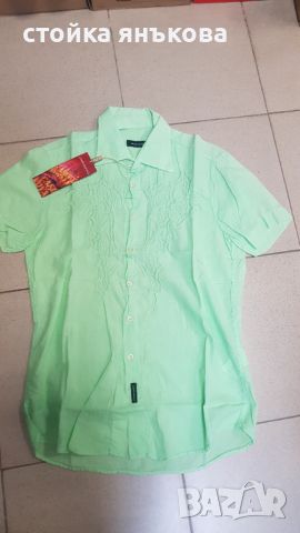 Продавам мъжка риза св.зелена, снимка 3 - Ризи - 45543547