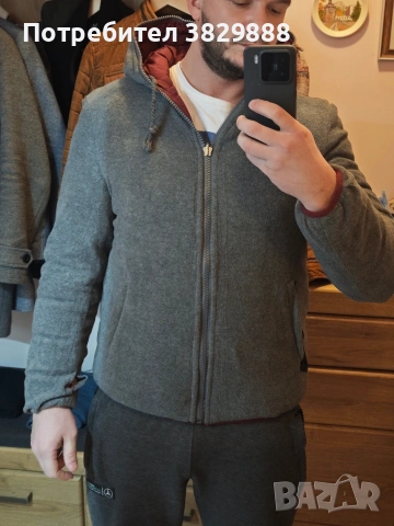 Страхотно двулицево яке с качулка, супер запазено, снимка 5 - Якета - 53363844