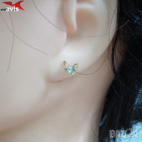 Обеци с 14К златно покритие 2141858