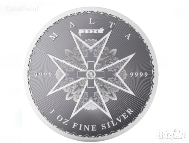 Сребърна монета Малтийски кръст 2024, снимка 1 - Нумизматика и бонистика - 45646608