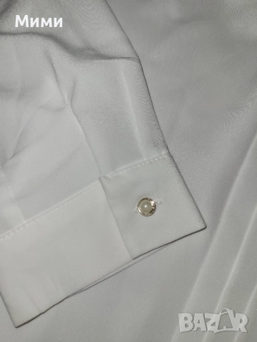 Бяла риза със златисто колие, снимка 4 - Ризи - 52207208