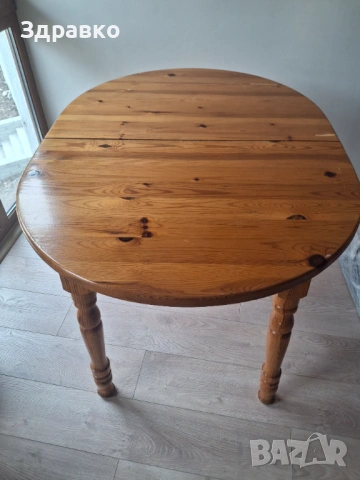 Трапезна маса  и столове от масив, снимка 2 - Маси - 53726614