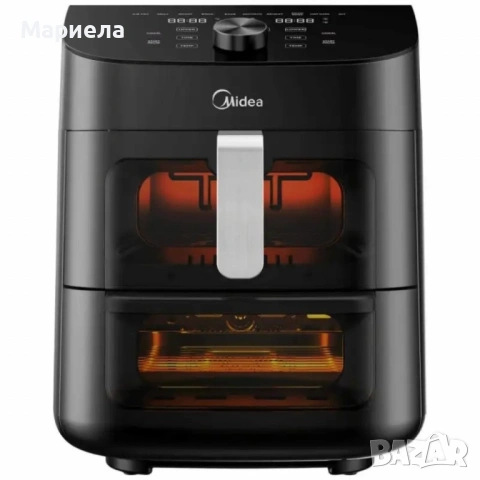 Еър Фрайър 2 в 1 - 11L - Midea MAD1100DADK - С две зони за готвене, 10 програми 