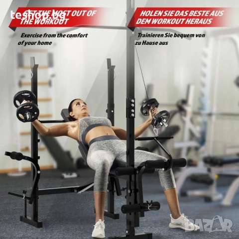 Фитнес станция Physionics, тежести, тренировъчна пейка, многофункционална електроцентрала, снимка 4 - Фитнес уреди - 50916547