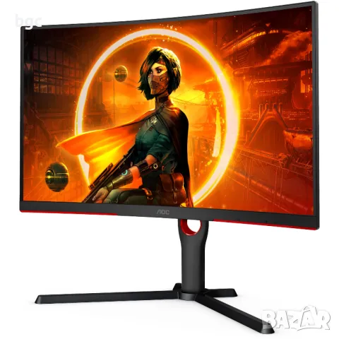 НОВ МОНИТОР AOC 27", VA, Извит, Full HD, 165Hz, 1ms, DisplayPort FreeSync Premium, Черен/Червен, C2 , снимка 4 - Монитори - 48877115