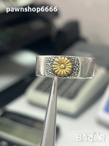 Сребърен пръстен сребро 925 с месинг , снимка 4 - Пръстени - 52942153