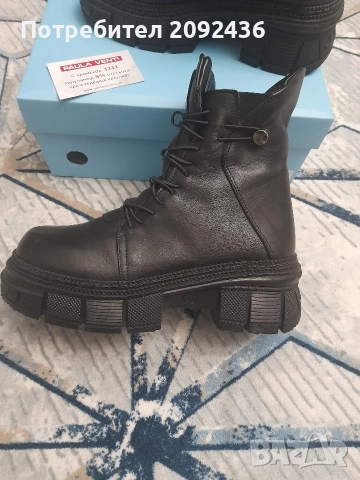 Боти от естествена кожа , снимка 2 - Дамски боти - 52948328