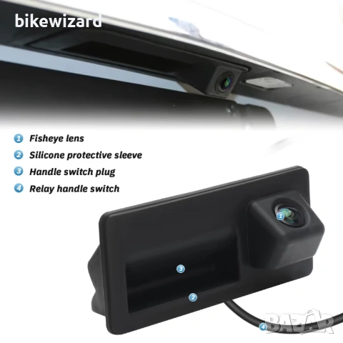 Камера за задно виждане HEBERUCK A3 Q5 за Audi A3 Q5 Q3 A4L A5 RS6, 170 градуса, широкоъгълна НОВА, снимка 4 - Аксесоари и консумативи - 53250296