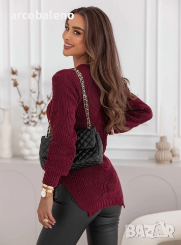 Дамски плетен пуловер Mikkah, 3цвята , снимка 13 - Блузи с дълъг ръкав и пуловери - 52108598