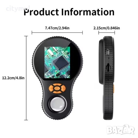 Дигитална лупа 2,4" IPS екран, 500x увеличение, LED, за запояване, оценка на бижута и др., снимка 3 - Друга електроника - 52655061