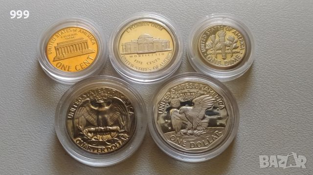лот монети САЩ - PROOF - 5 броя, снимка 1