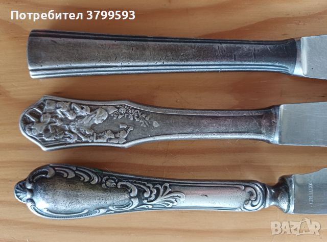 Стари колекционерски ножчета с посребрени дръжки, снимка 2 - Прибори за хранене, готвене и сервиране - 45297450