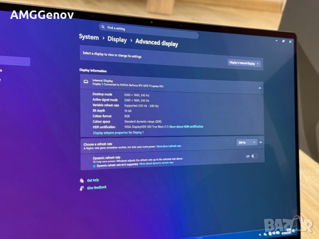 16’OLED 240Hz 2.5K/Ultra 9 285H/RTX 5070TI 12GB/Asus ROG Zephyrus, снимка 10 - Лаптопи за игри - 54121335