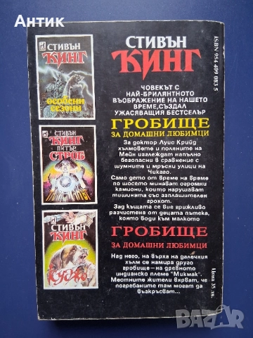 Книги Стивън Кинг Гробище за Домашни Любимци /Дийн Кунц Студен Огън, снимка 4 - Колекции - 52318353