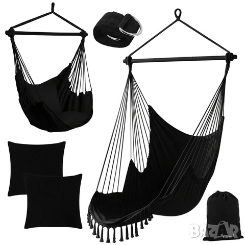 Хамак люлка / Висящ стол люлка за тераса / Висящ стол хамак - 2 цвята, снимка 5 - Градински мебели, декорация  - 53691027