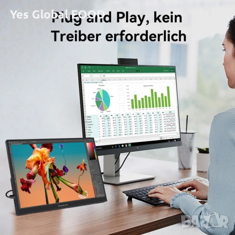 14" Touch монитор 1920x1200 IPS 100% sRGB, снимка 3 - Монитори - 53628640