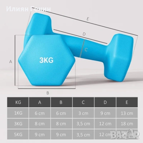 Комплект дъмбели SPORTNOW с поставка за съхранение, снимка 4 - Фитнес уреди - 53716703
