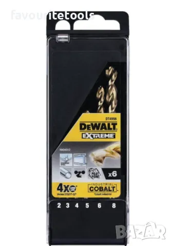 Комплект свредла за метал DeWALT DT4956, HSS-Co, 2 – 8mm, 6 бр., снимка 3 - Други инструменти - 50250198