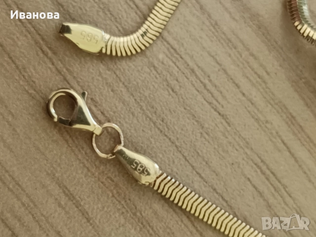 Нова златна гривна с камък Сваровски 14 к., снимка 4 - Гривни - 52678398