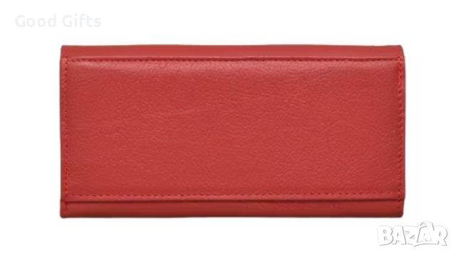 Дамско портмоне от естествена кожа, Червено, снимка 3 - Портфейли, портмонета - 46374365