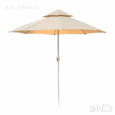 Плажен чадър Кафяв – 220см/270см , снимка 2 - Други - 53087149