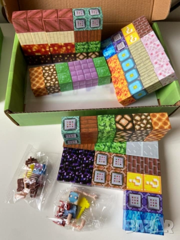 Магнитни блокчета 100 броя с 2 фигурки