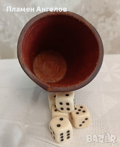 Комплект за барбут със пет броя зарчета от кост. , снимка 4 - Други игри - 54223422