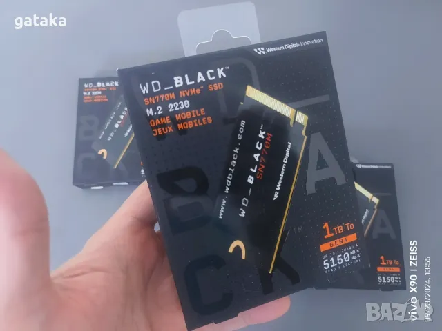 WD Black NVMe 1TB с размер M.2 2230 - NVMe ново и запечатано, снимка 1 - Твърди дискове - 47329896