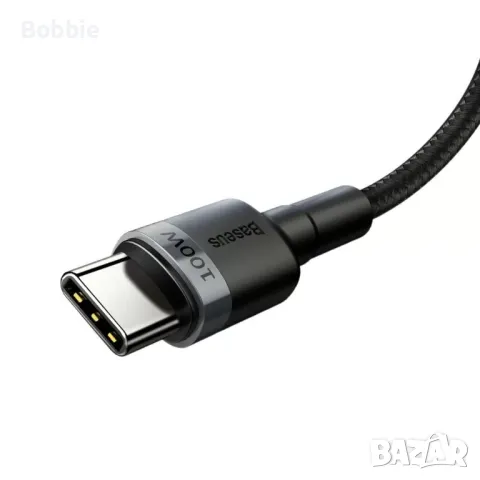 Кабел USB-C към Type-C BASEUS Cafule – 100W, 2m, 5A, Super Fast charge, снимка 4 - USB кабели - 48139991