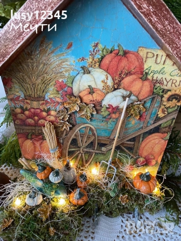 Къщичка-Есенна приказка!, снимка 2 - Декорация за дома - 52081597