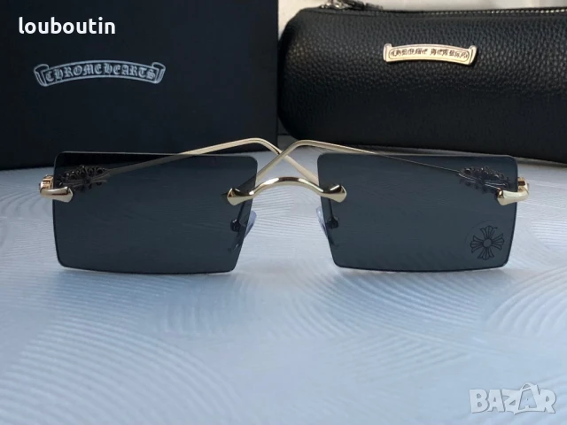 CHROME HEARTS мъжки слънчеви очила правоъгълни, снимка 5 - Слънчеви и диоптрични очила - 50741455