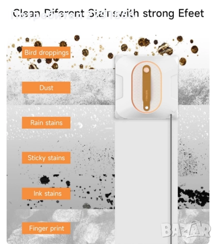 Робот за почистване на прозорци с двойна водна струя, всмукателна мощност 6000Pa, снимка 6 - Други - 51831617