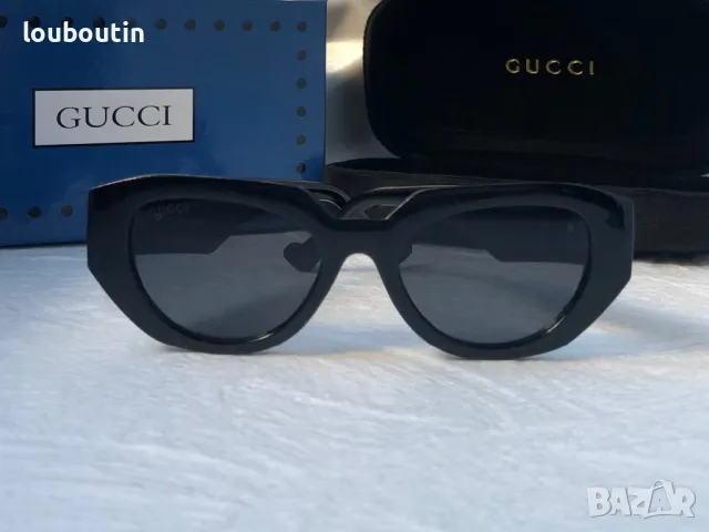 GUCCI с лого 1:1 дамски слънчеви очила котка 2 цвята, снимка 15 - Слънчеви и диоптрични очила - 47771207