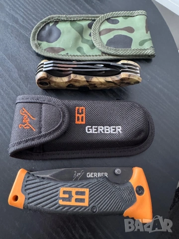 Лот ножове – Opinel, Gerber Bear Grylls + подарък кожен портфейл, снимка 2 - Ножове - 53981975
