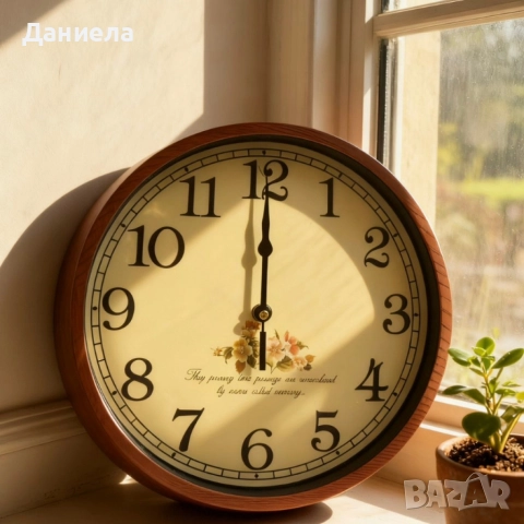 Стенен часовник Ø 25 см — стилен акцент за дома или подарък, снимка 2 - Стенни часовници - 52628426