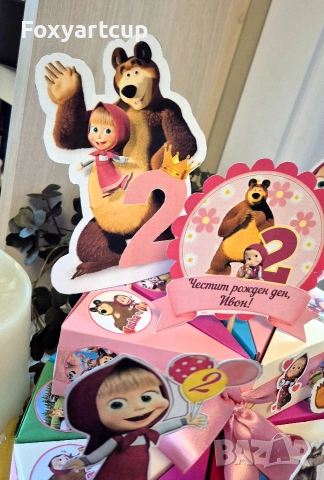 Картонена торта Маша и мечока , снимка 3 - Други - 53930246