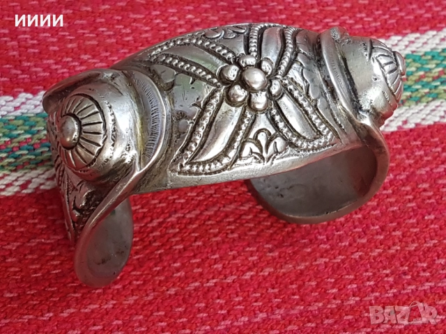 Сребърна гривна рогатка 2